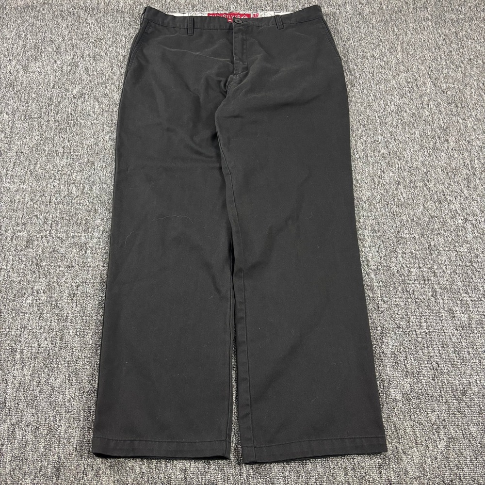 Y2K Quiksilver Baggy Skater Chino Workwear Pants Vintage Black Size 38